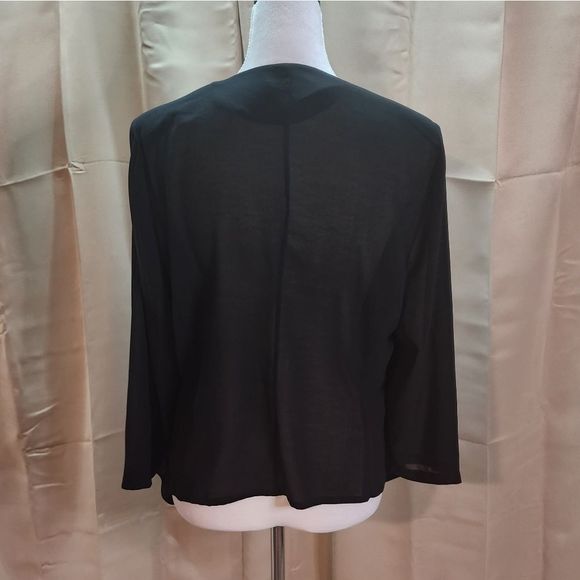 CALVIN KLEIN Black Flowy Open Front Dress Jacket Size XL - Picture 4 of 9